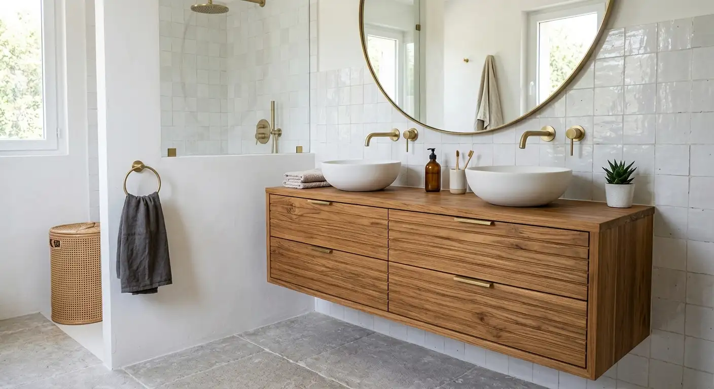Protéger un meuble de salle de bain en teck