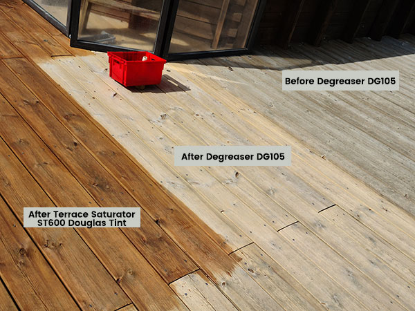 degreasing wood decks